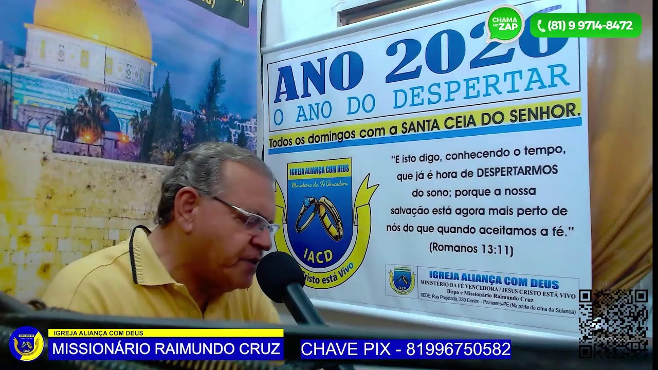 Transmissão ao vivo do Missionário Raimundo Cruz