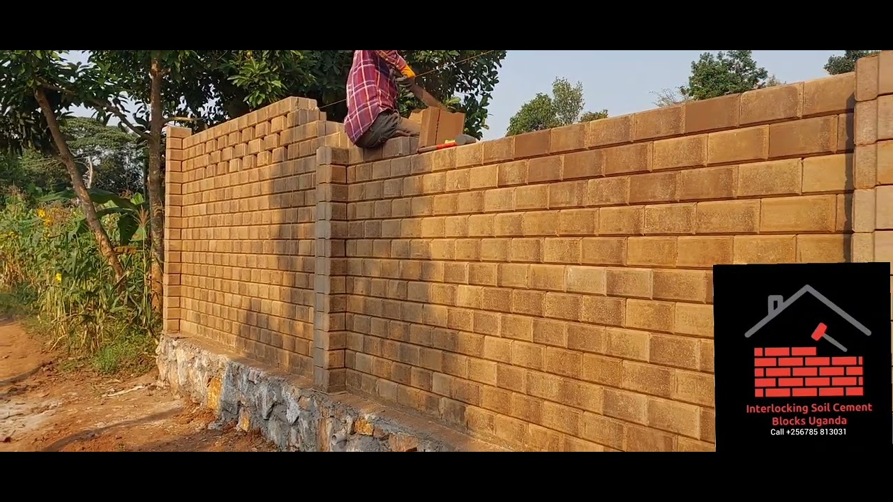 A perimeter wall built with Interlocking Soil Cement Bricks.