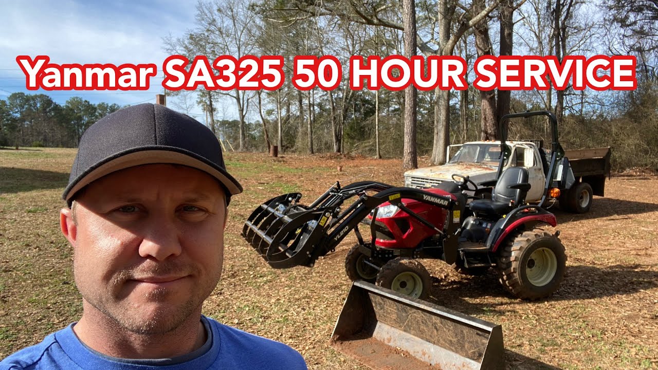 Yanmar SA325 50 hour service. Yanmar tractor oil change. Yanmar tractor hydraulic fluid change.