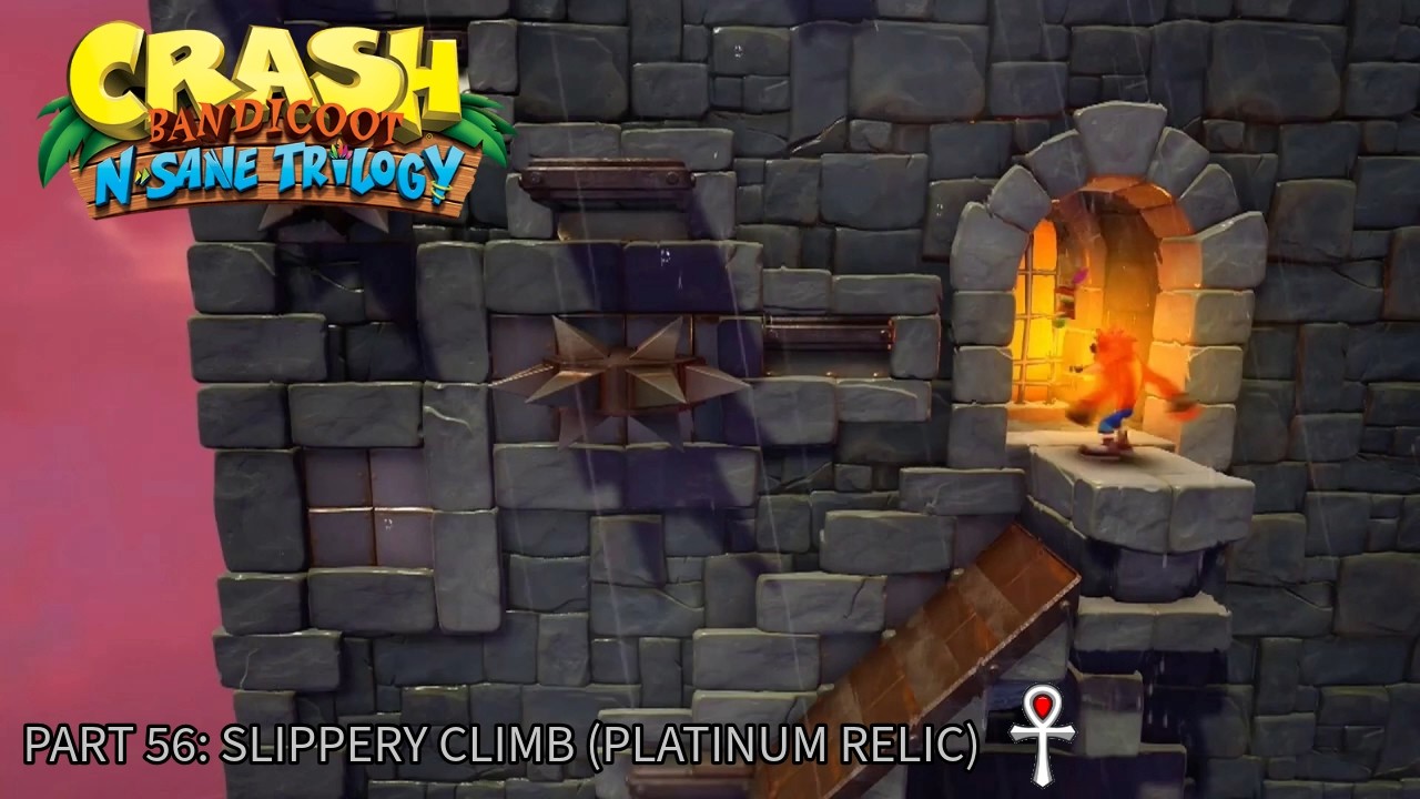 Crash Bandicoot 1 (N. Sane trilogy). 100% Walkthrough Part 56 - Slippery climb (Platinum relic)