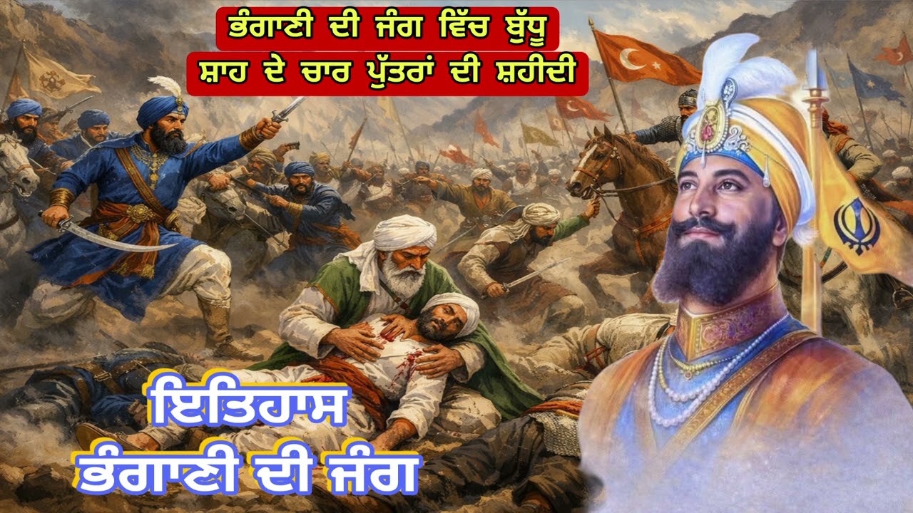 ਭੰਗਾਣੀ ਦੀ ਜੰਗ ਵਿੱਚ ਪੀਰ ਬੁੱਧੂ ਸ਼ਾਹ ਜੀ ਦੇ ਚਾਰ ਪੁੱਤਰਾਂ ਦੀ ਸ਼ਹੀਦੀ ਕਿਸਤਰਾਂ.. # Guru gobind singh ji sakhi