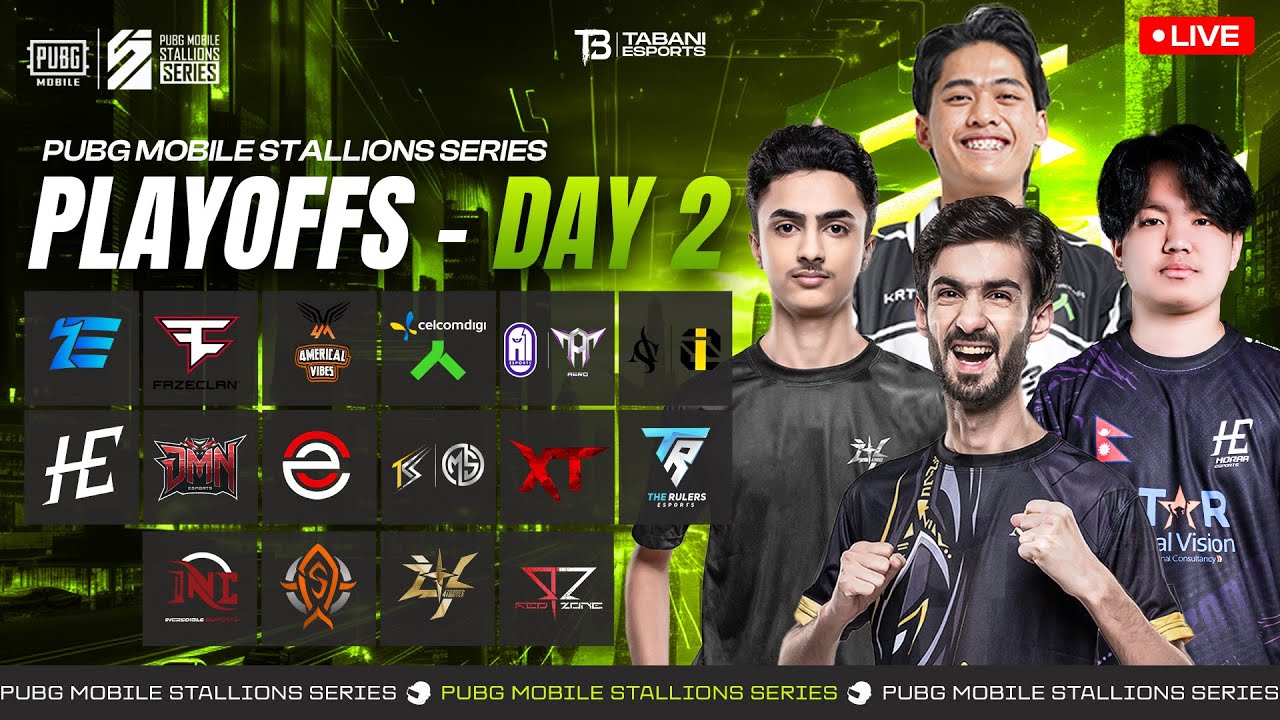 [EN] PUBG MOBILE STALLIONS SERIES PLAYOFFS DAY - 2 FT. #I8 #FAZE #ALLIANCE #HORAA #A1 #4T #7E