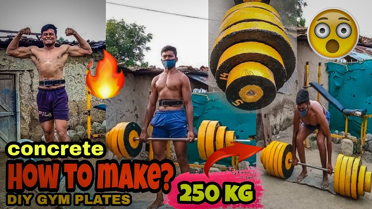 DIY Gym equipments🔥250 kg/550lbs of CONCRETE GYM PLATES 🔥🔥. under 1000₹ / 13$ .