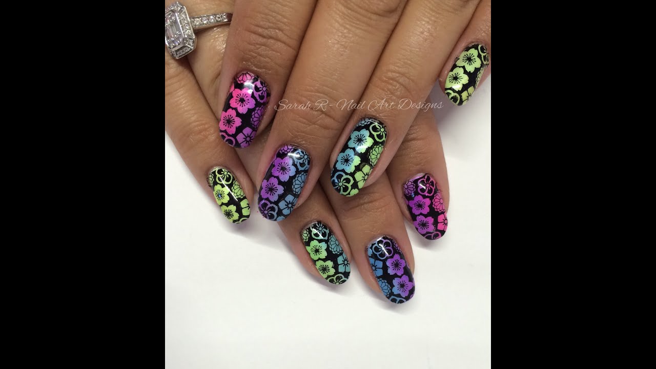 Stamping Fun Friday! Floral Neon Nail Art | Summer Sorbet Collection