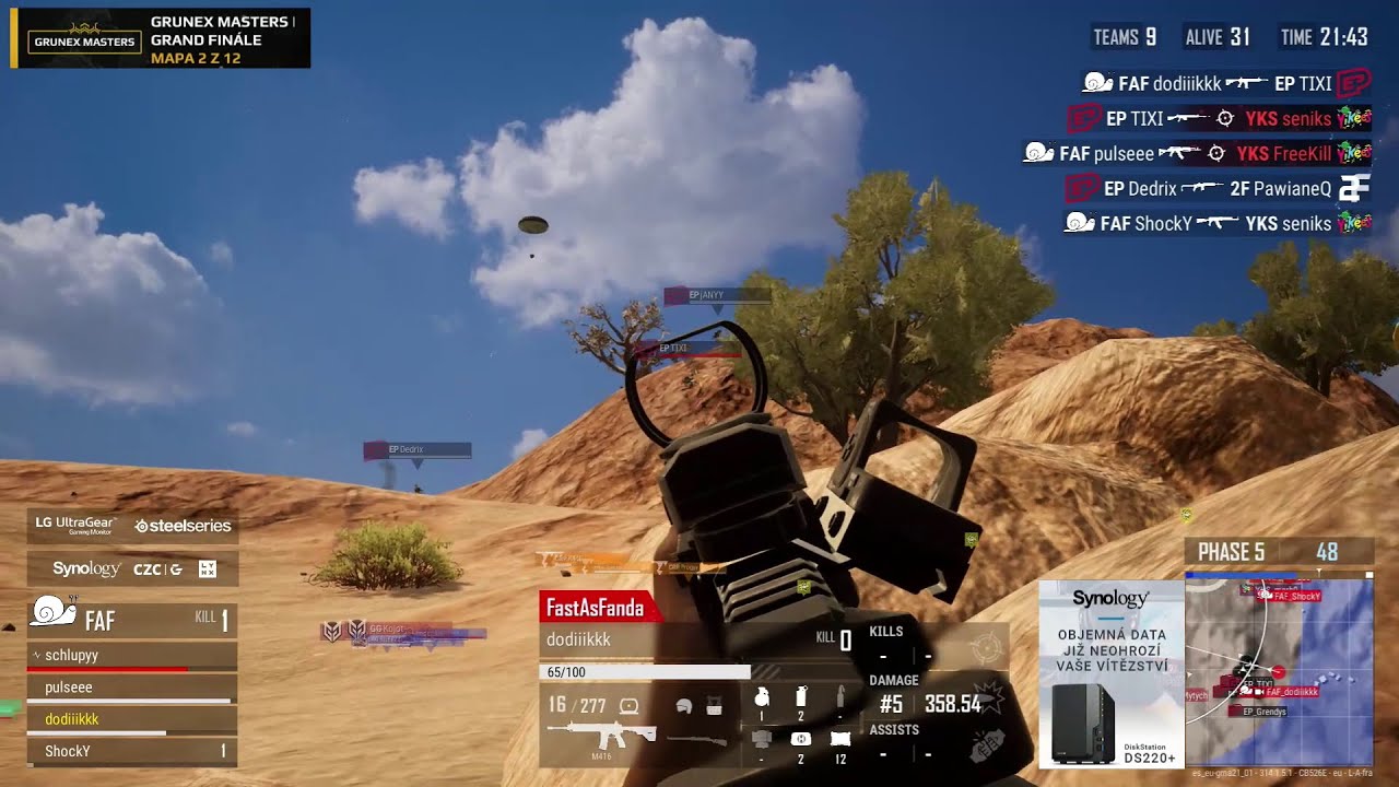 Spajkk,Shadye,AmIDivinE: Něco málo z GRUNEX PUBG MASTERS Grand Finále Mapy 1-6 Podzimní sezóna 2021