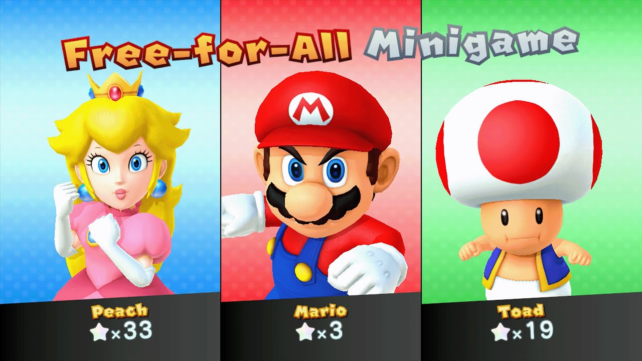 Mario Party 10 - Peach vs Mario vs Toad - Mushroom Park