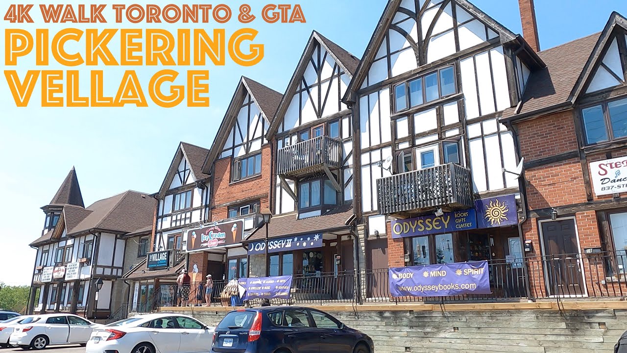 Pickering Village, Ajax - Kingston Road - The Courtyard: 4K Slow Walk Toronto & GTA, Canada