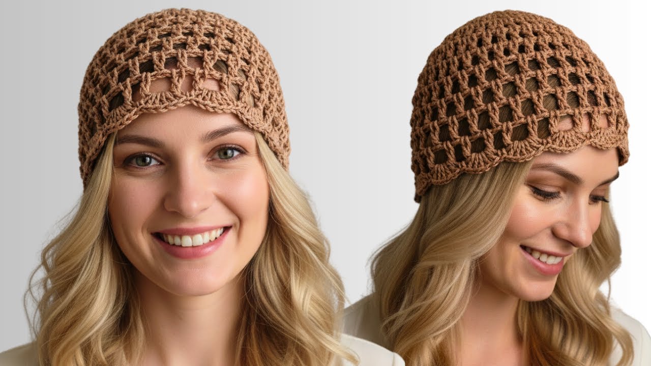 Headpiece de crochê - Modelo Rede - Gorro tendência