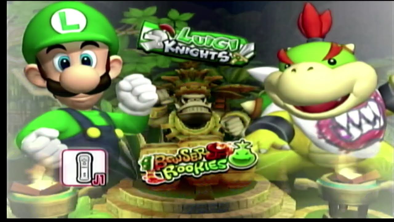 Mario Super Sluggers: Luigi Knights vs Bowser Jr. Rookies HD
