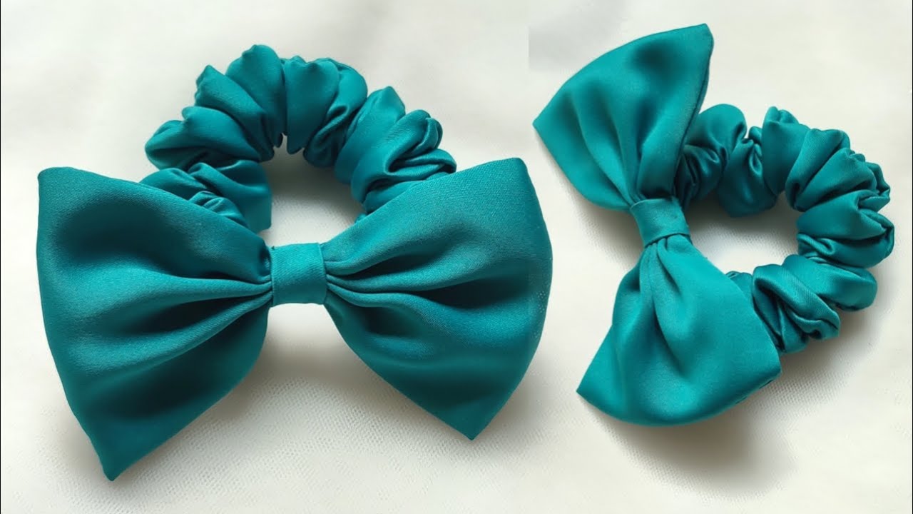 DIY Bow Scrunchies | How to Make Easy Bow Scrunchies | Cara Membuat Ikat Rambut Pita