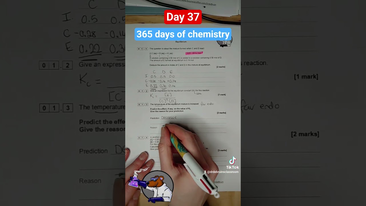 Day 37 - 365 days of chemistry - the impact of temperature on a system at Equilibrium