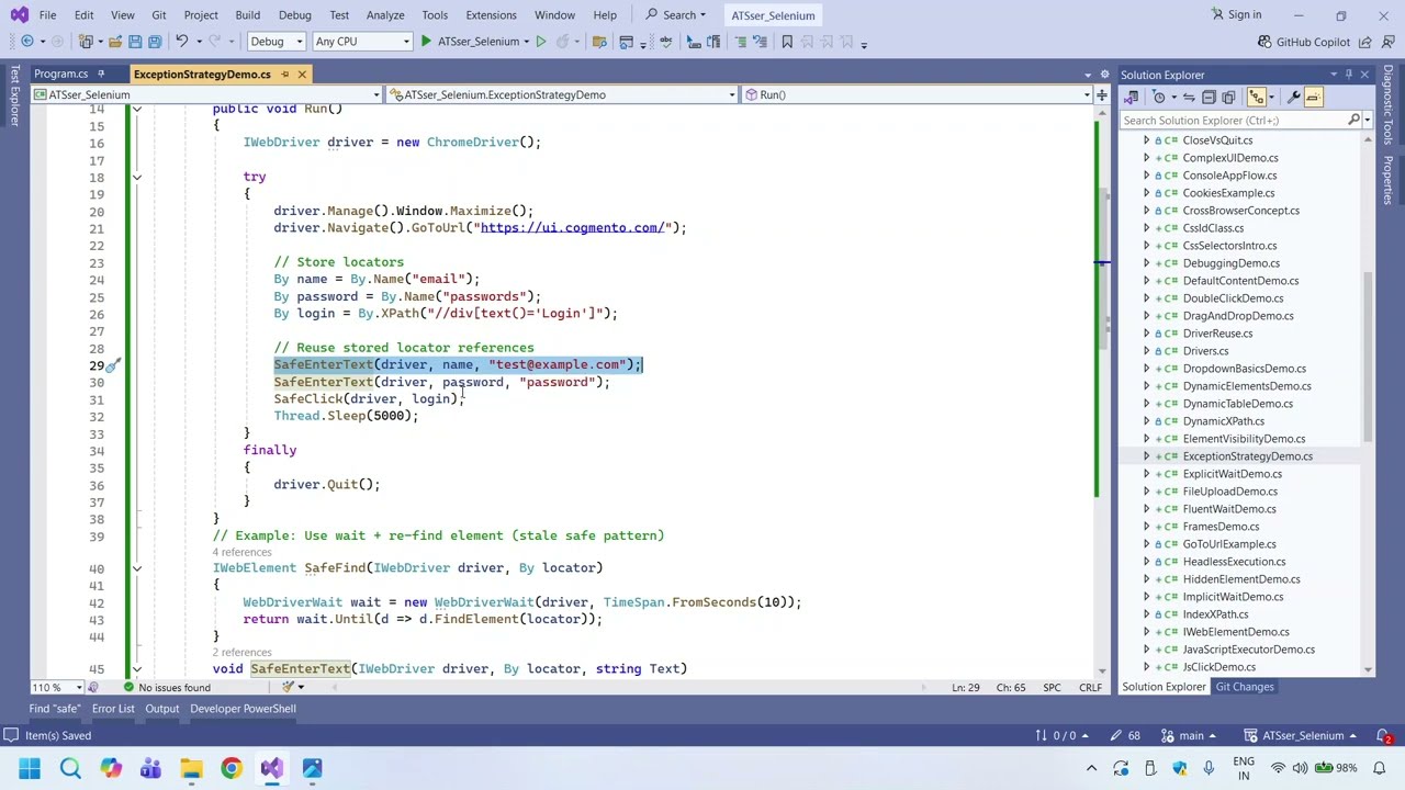 Selenium Exception Handling Strategy | Real-Time Automation Framework Example