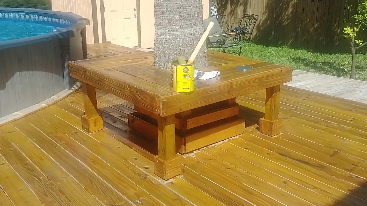 Staining an outdoor deck pt.2 With The Cabot gold sun dried oak product.