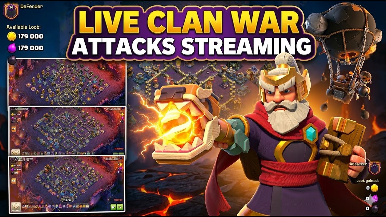 LIVE Clan War 🔴 Unstoppable Fireball Attacks | Clash of Clans War Gameplay