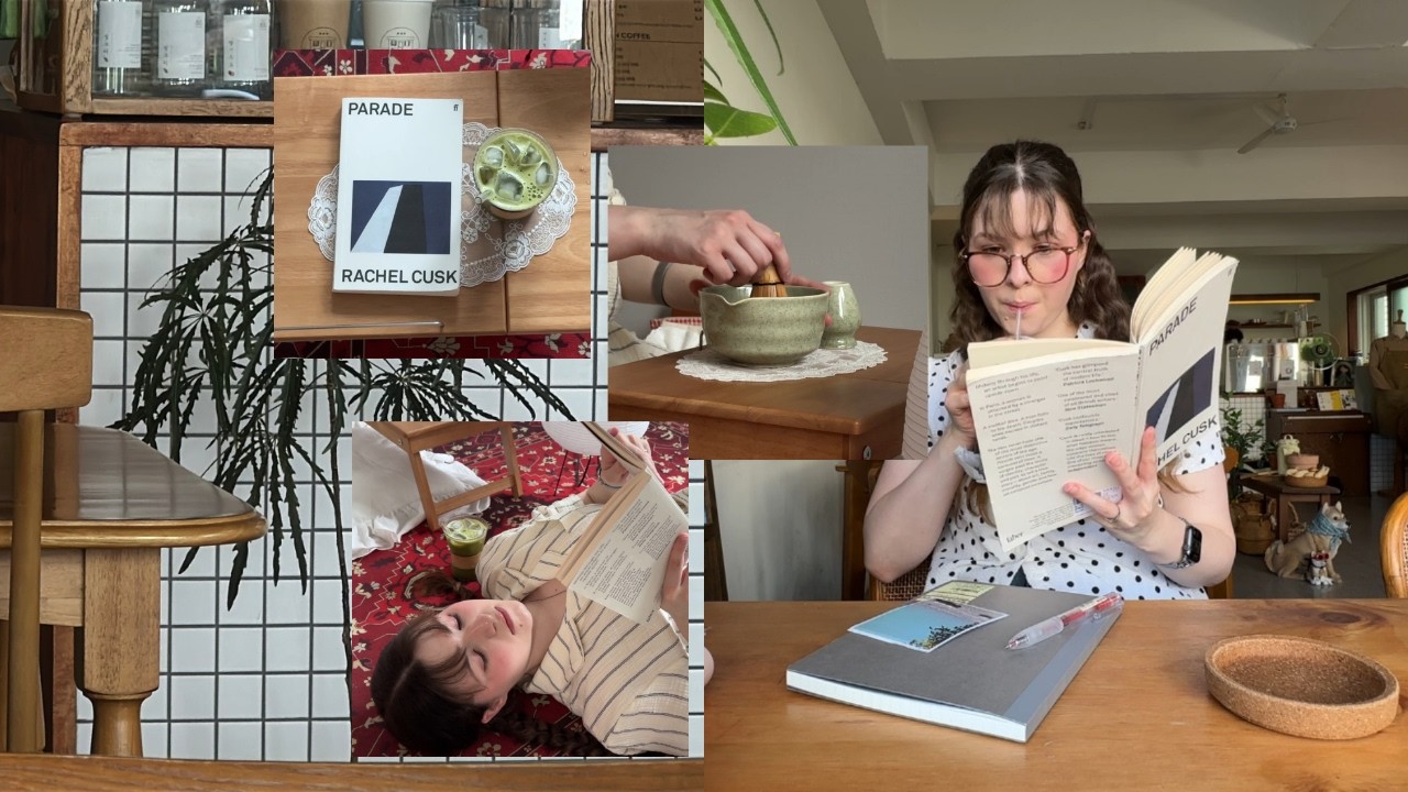 cozy reading vlog |  matcha breaks, book chats, & slow journaling