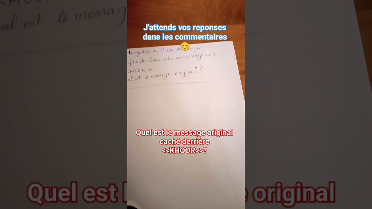 Le c&eacute;l&egrave;bre Code Cesar