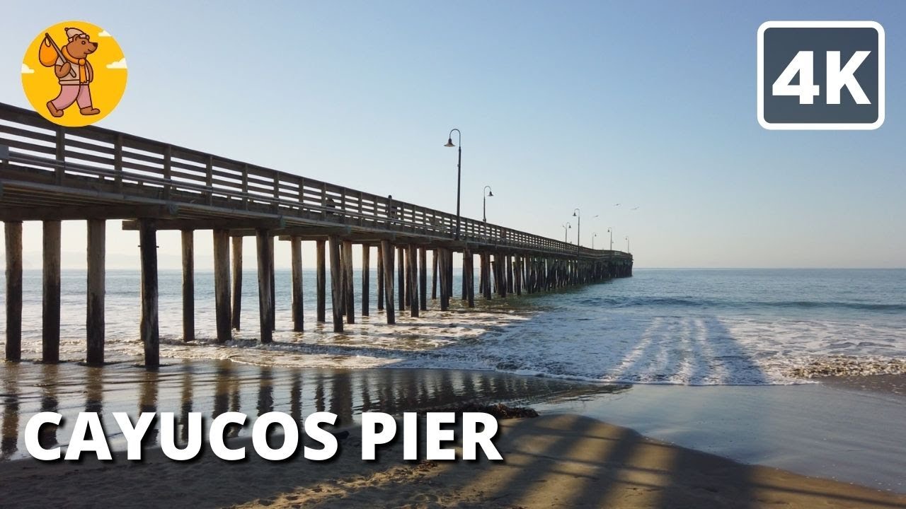 4K Cayucos Pier Walking Tour | 🔊 Binaural Sound