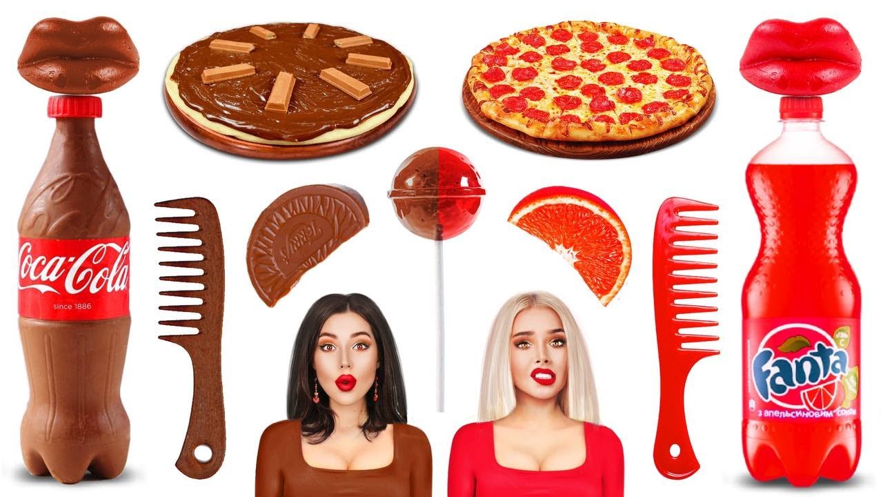 Comida de Verdade VS Chocolate | Utens&iacute;lios de Cozinha Falsos! Batalha Divertida por RATATA POWER