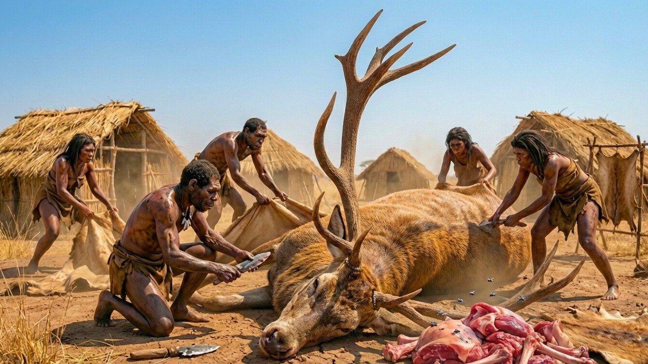 Life 6.8 Million Years Ago | Prehistoric Tactics: Outsmarting a Giant Stag on the Savanna