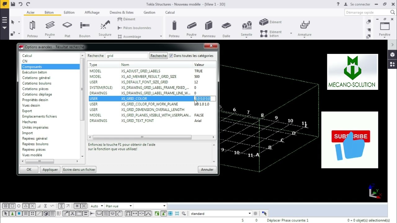 Tekla Structures  Tips: How to Change the Grid Color and Background Color