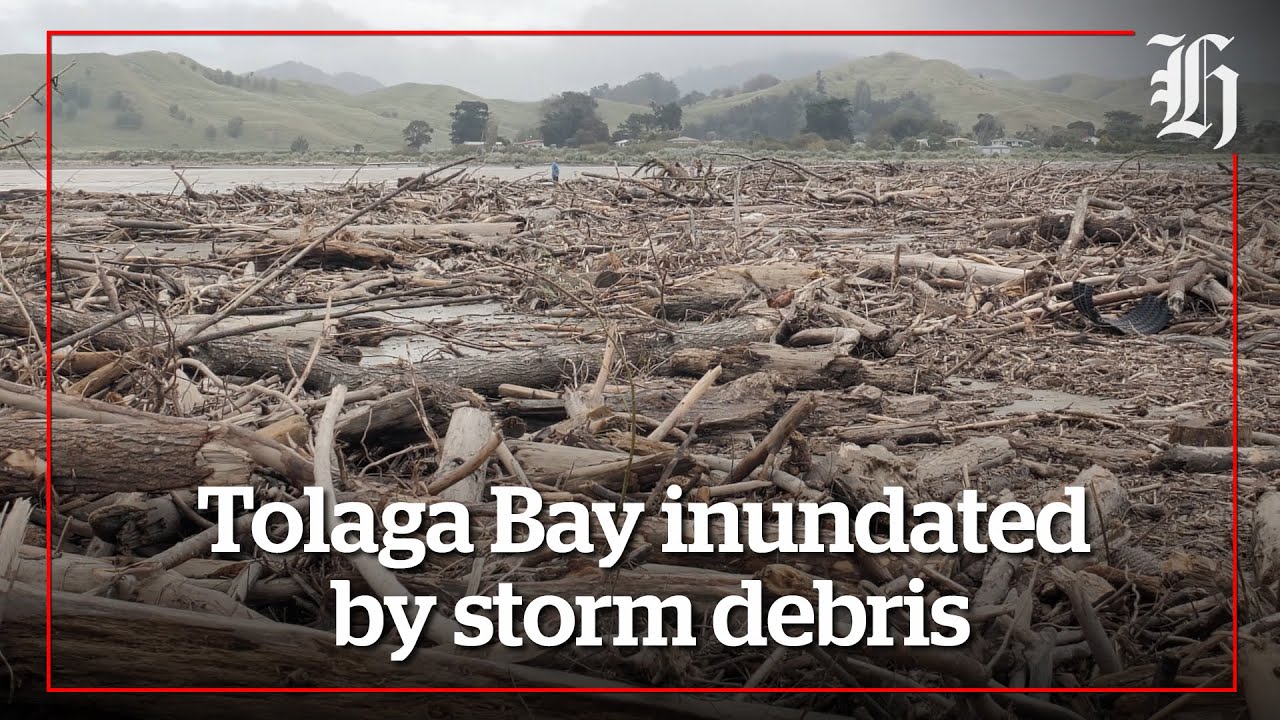 WATCH: Tolaga Bay inundated by storm debris | nzherald.co.nz