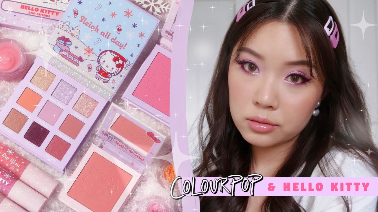 COLOURPOP X HELLO KITTY HOLIDAY COLLECTION 🎀 3 LOOKS + COMPARISONS!