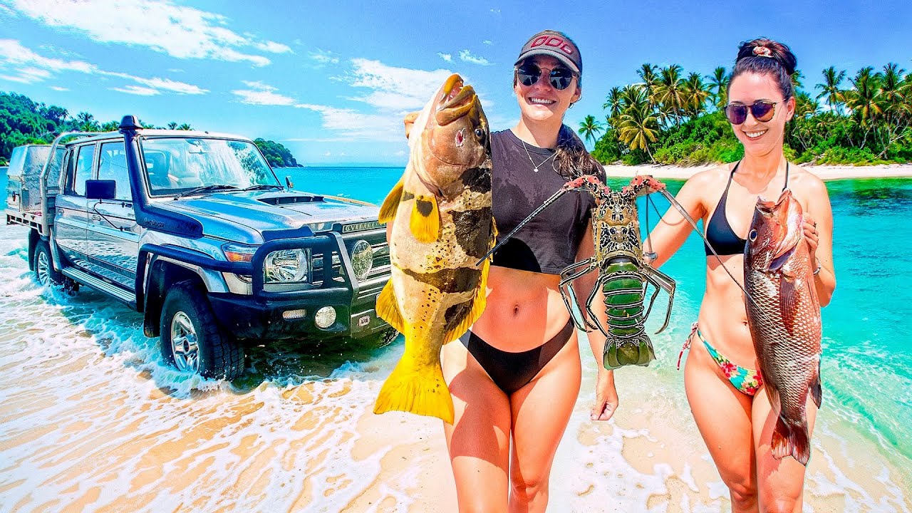 Epic Remote Beach Adventure: 4WDing, Fishing & Spearfishing with the Crew + Campfire Feast