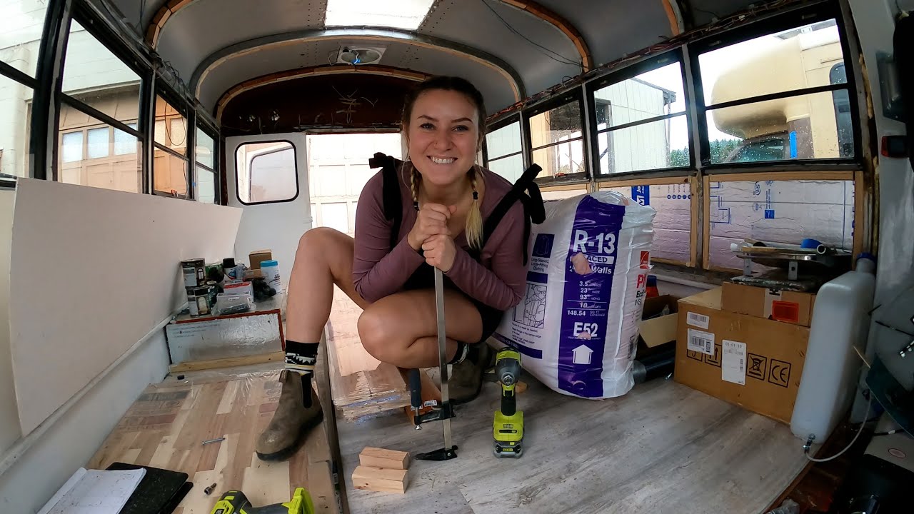 Framing Short Bus Ceiling - Solo Female Skoolie Conversion