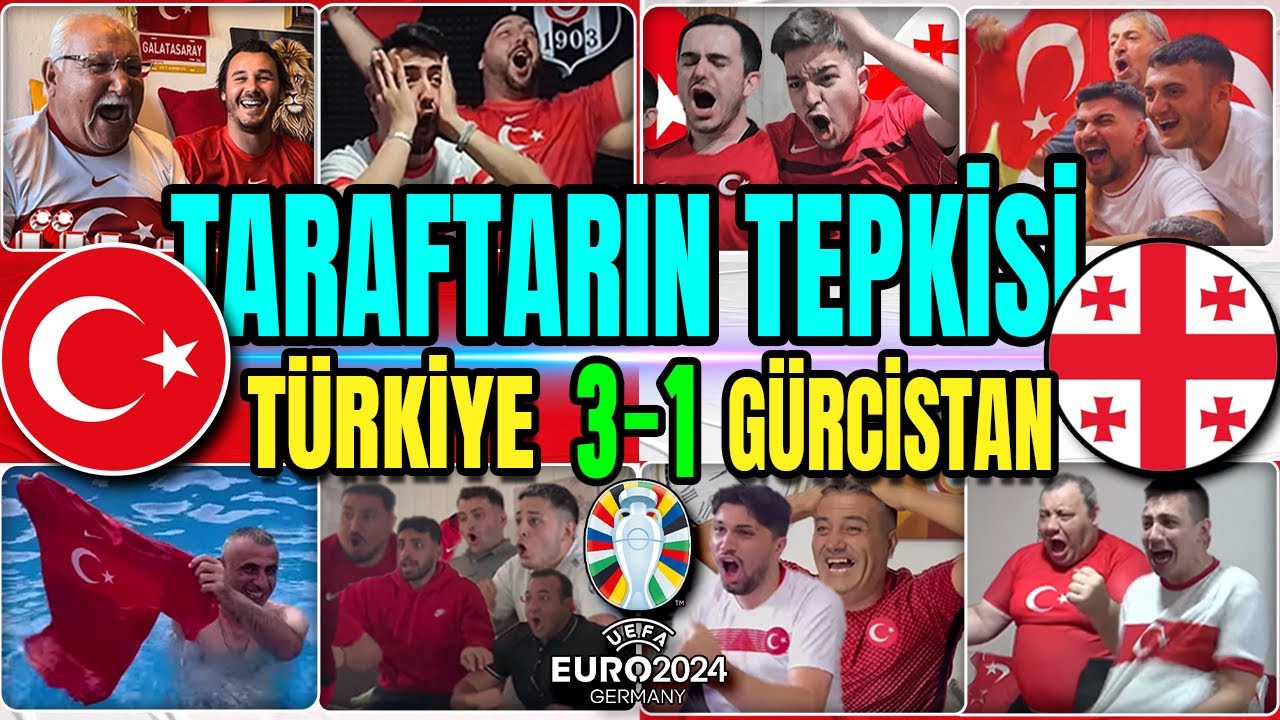 EURO 2024 | TÜRKİYE 3-1 GÜRCİSTAN ÇILGIN TARAFTAR TEPKİLERİ 😱 🔥😂😍 | TARAFTARIN TEPKİSİ