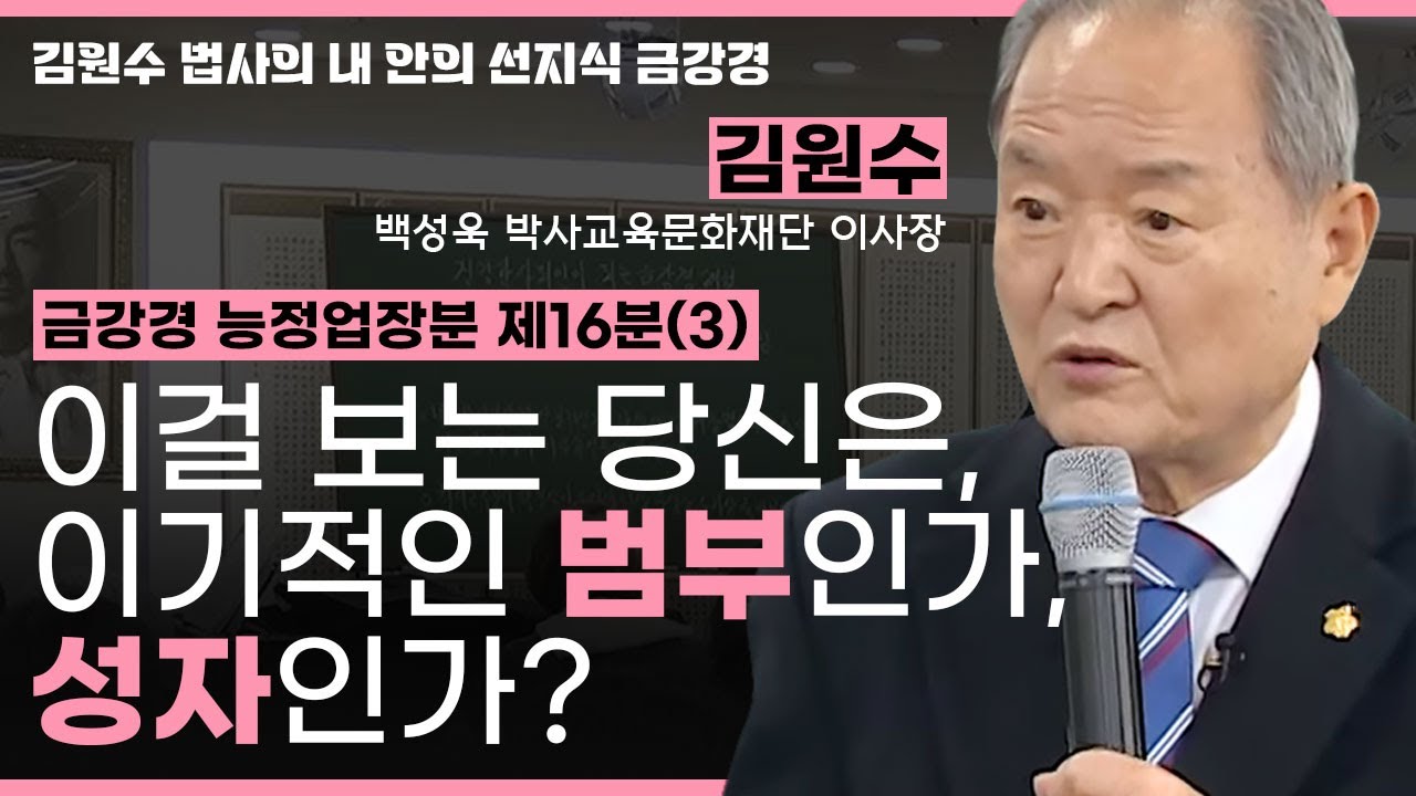이걸 보는 당신은, 이기적인 범부인가, 아상 없는 성자인가? [김원수 법사의 내안의 선지식 금강경 221회]