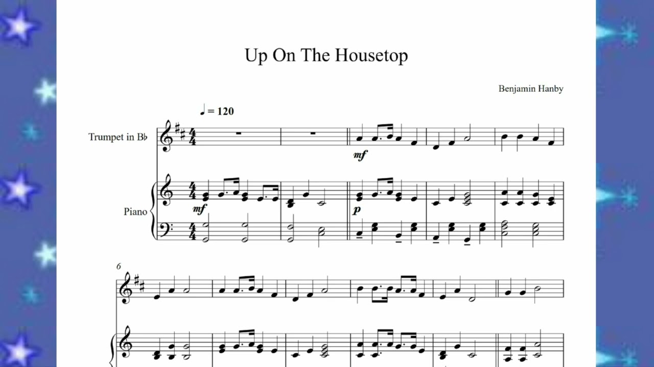 Up On The Housetop   Benjamin Hanby Trumpet + Piano