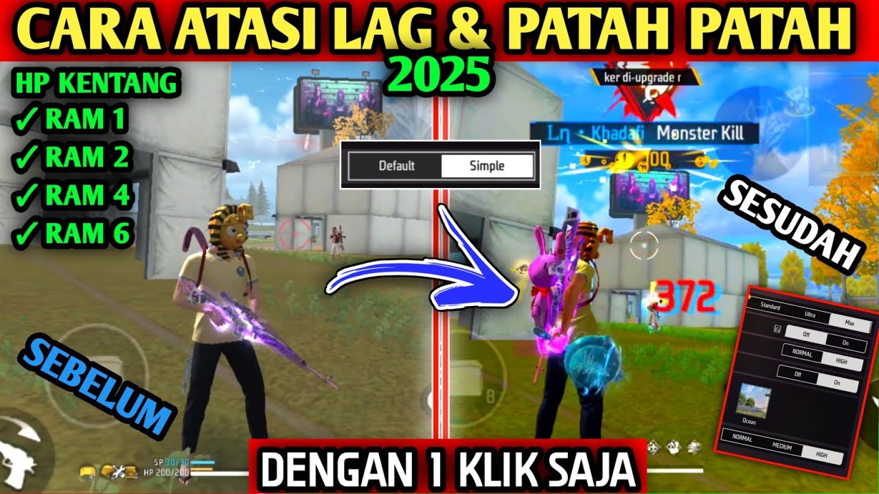 CUKUP 1 KLIK‼️CARA MENGATASI LAG & PATAH PATAH DI GAME FREE FIRE 2025 - Set Andro