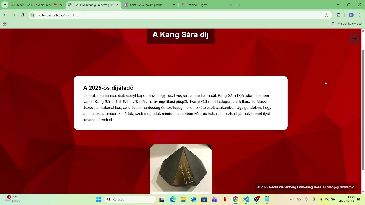 Raoul Wallenberg Emberség Háza weboldal bemutató