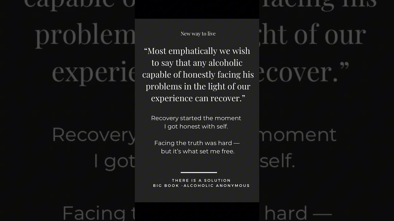 Honesty opens the door to recovery. 🌅 #TruthHeals #BigBookWisdom