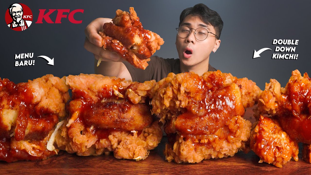 GILAK!! MUKBANG MENU BARU KFC DOUBLE DOWN KIMCHI!! RASANYA GAADA OBAT!!🥵