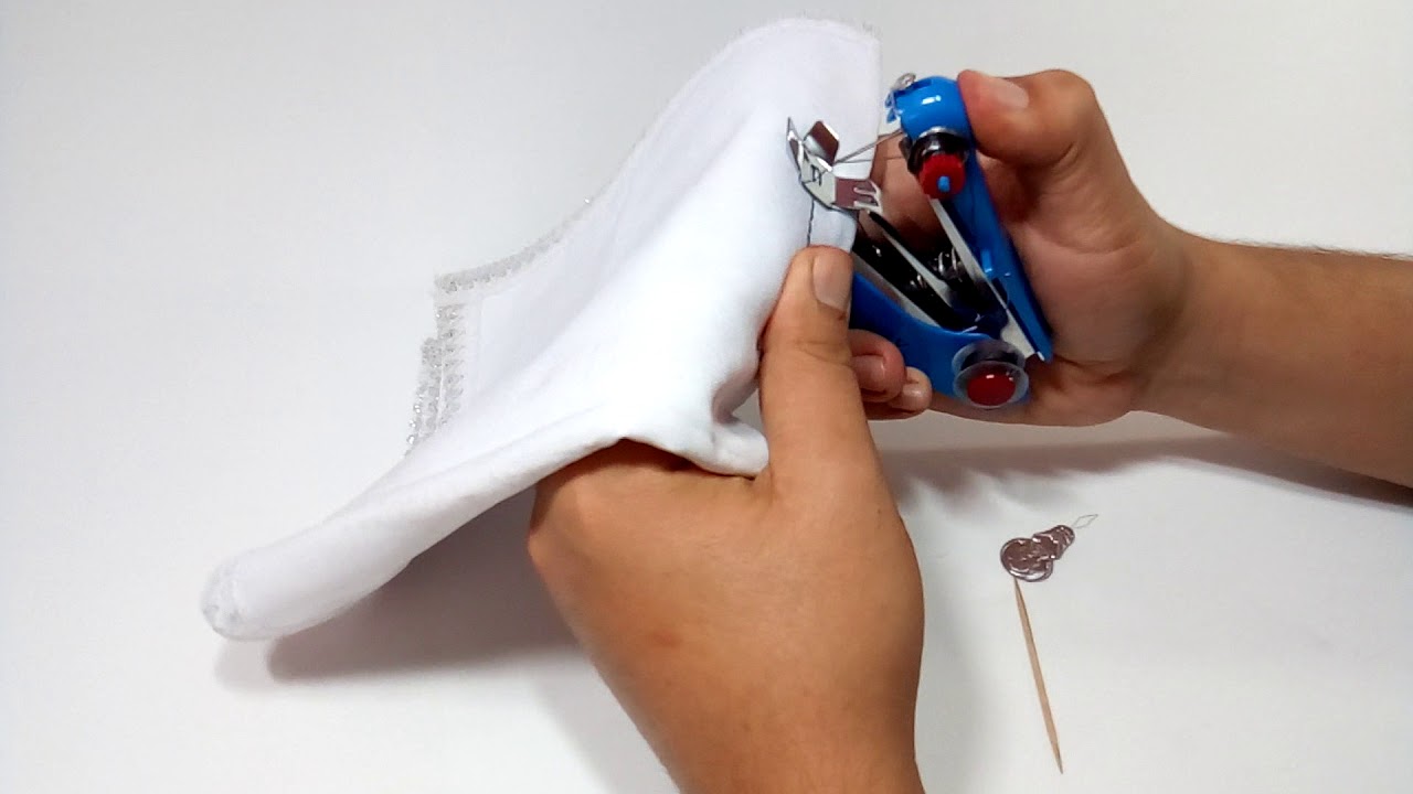 Mini maquina de coser, funcionamiento y terminado reforzado
