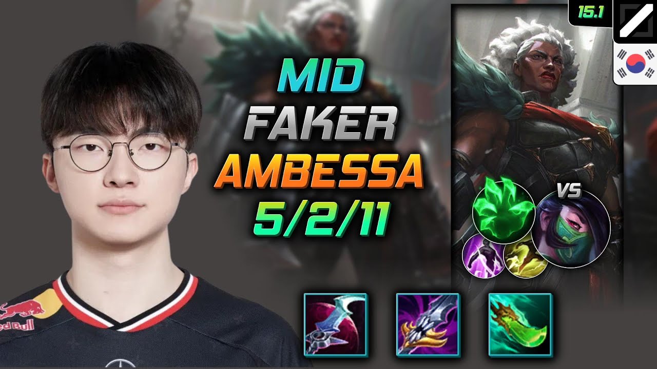 Ambessa Mid Build Faker Eclipse Grasp of the Undying - LOL KR Master Patch 15.1