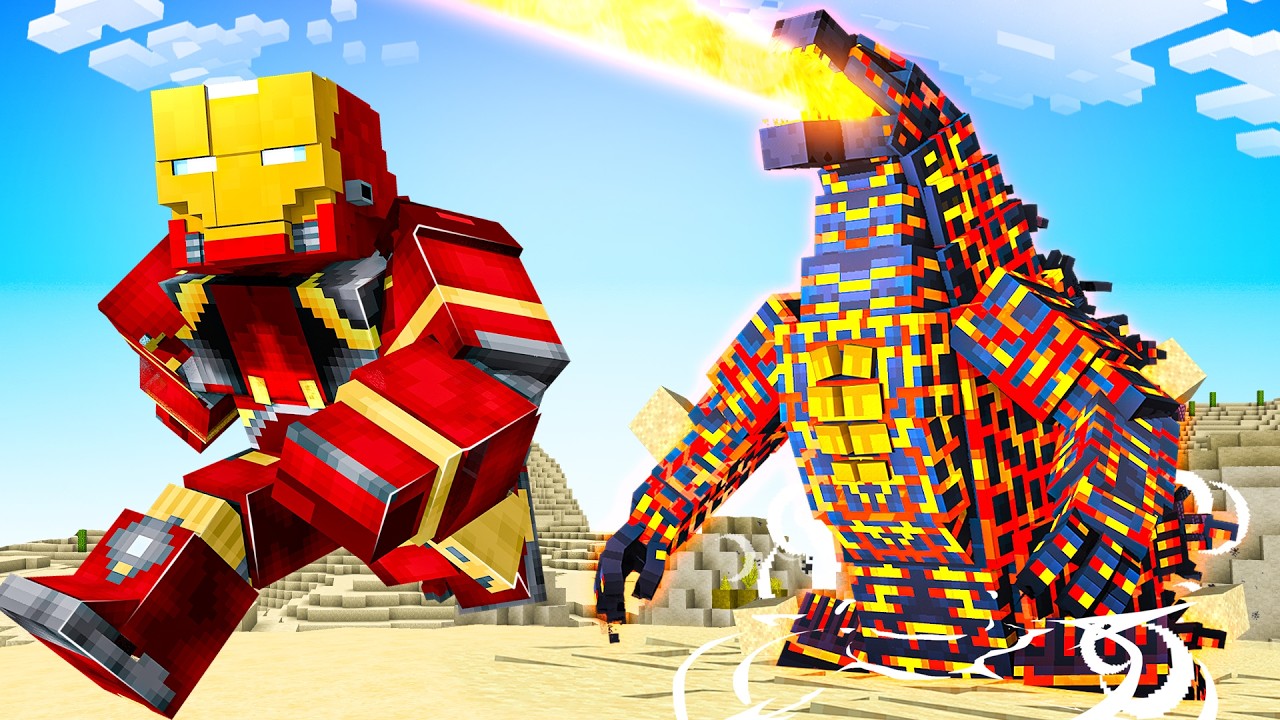 MİNECRAFT IRON MAN MODU 2. BÖLÜM: GODZILLA'YI YENMEK İÇİN TÜM GÜÇLERİ KULLANDIM!