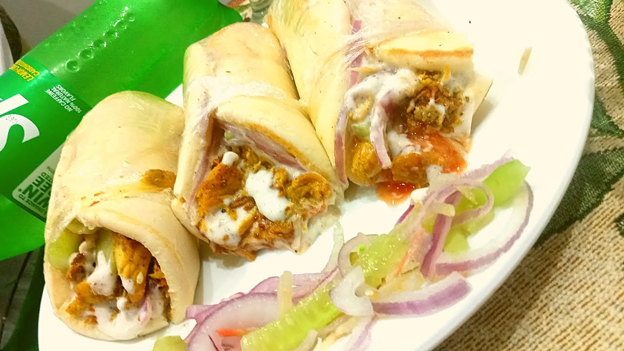 Chicken Shawarma  easily made at home |Best Shawarma recipe step by step with White sauce.
