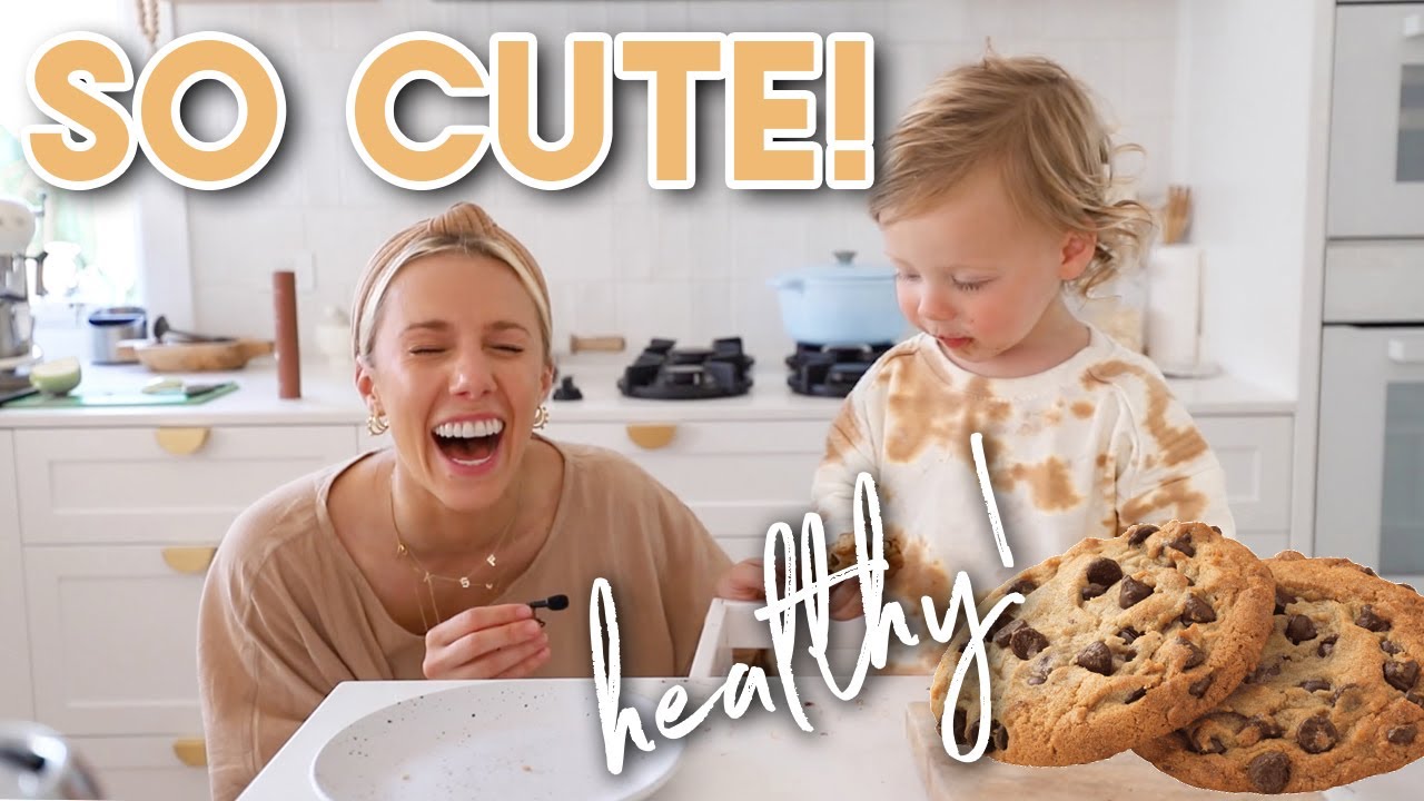 Cooking with my Toddler!! HEALTHY & SIMPLE Choc Chip Cookies (no gluten or dairy)
