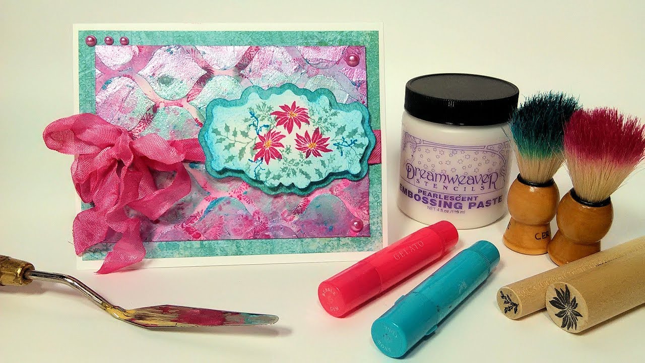 Lots Of Mixed Media Card Techniques // X-Mas Card Idea!