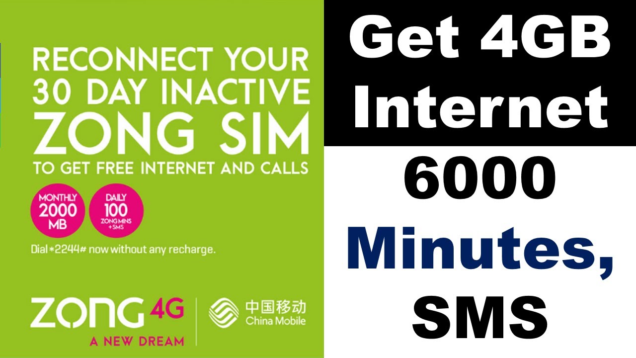 Zong Sim Lagao Offer 2020 | Get Free Internet SMS and Minutes Free for 2 Months