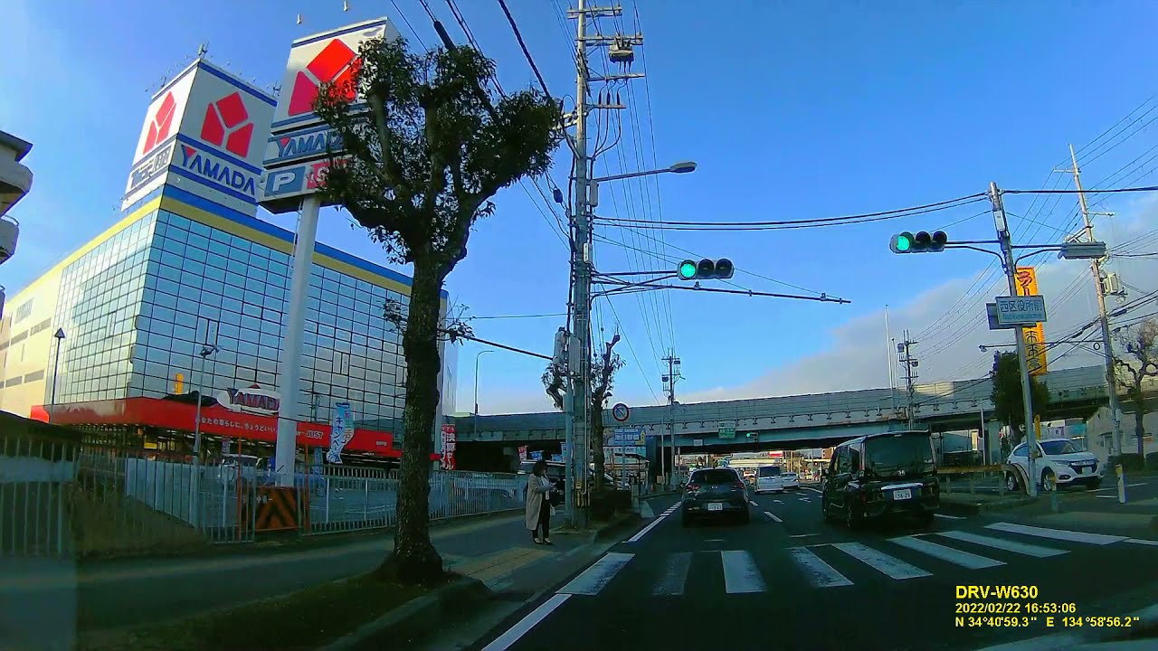 兵庫県神戸市西区をドライブしました。（くら寿司 玉津店、スーパービバホーム神戸玉津インター店、ヤマダデンキ テックランド西神戸店の付近）
