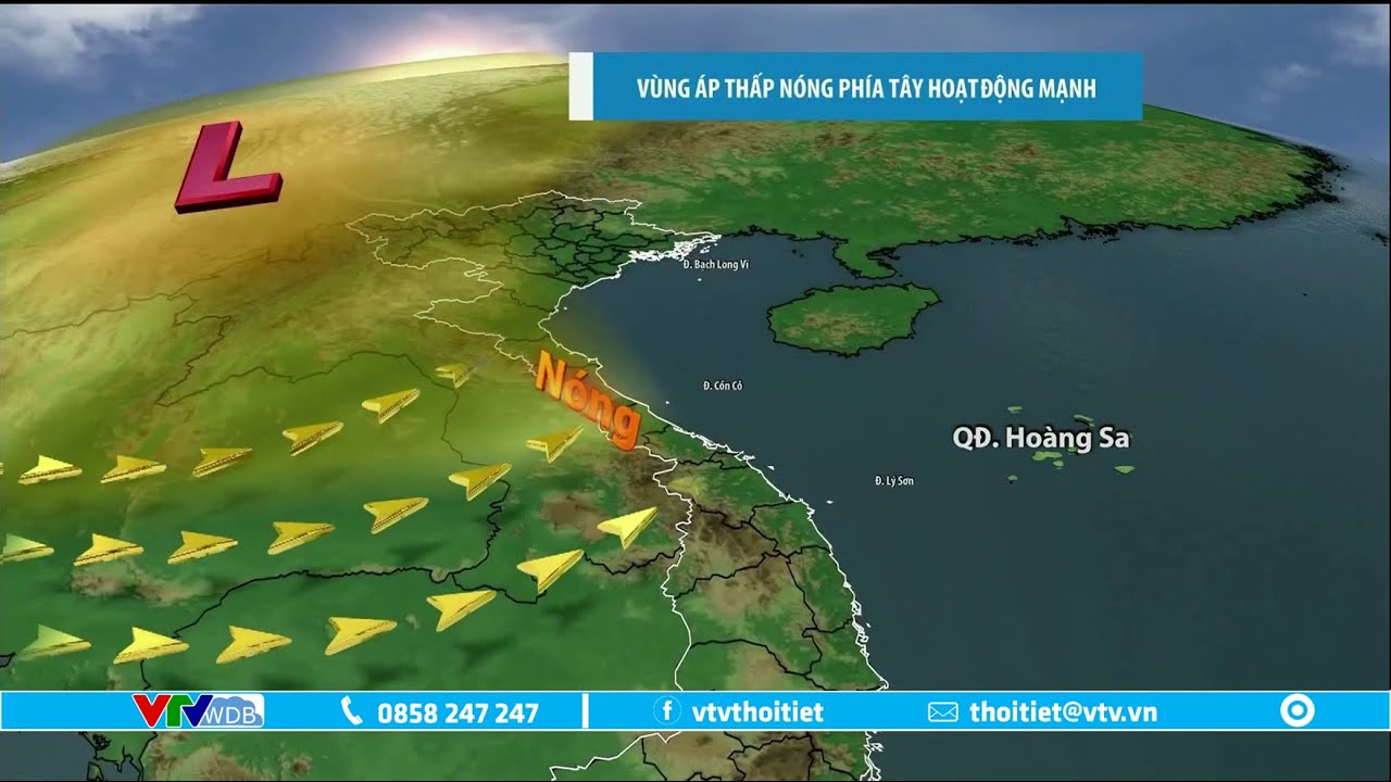 V&ugrave;ng &aacute;p thấp ph&iacute;a T&acirc;y mở rộng kết hợp gi&oacute; Phơn g&acirc;y nắng n&oacute;ng | VTVWDB