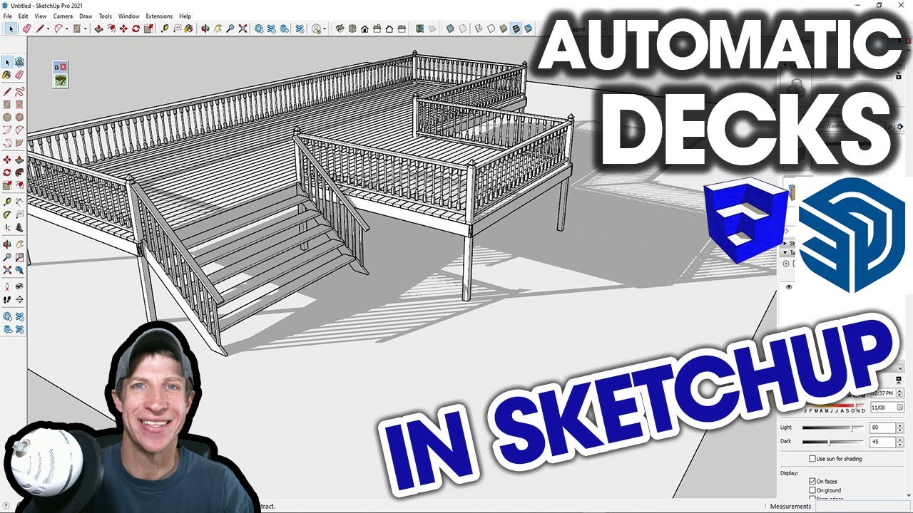 АВТОМАТИЧЕСКИЕ КОЛОДЫ в SketchUp? Бесплатное расширение SketchUp Deck!