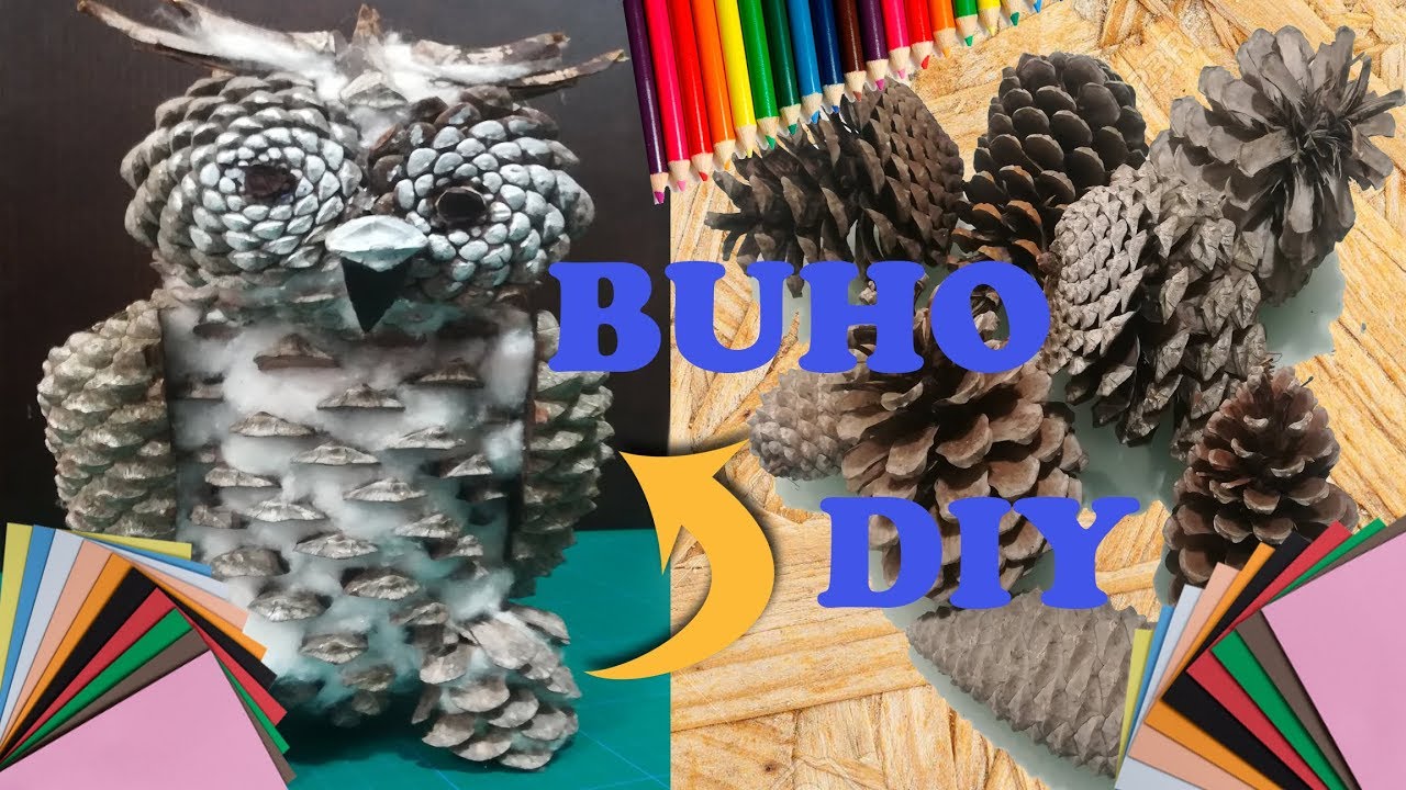 DIY facilito buho de harry potter con piñas