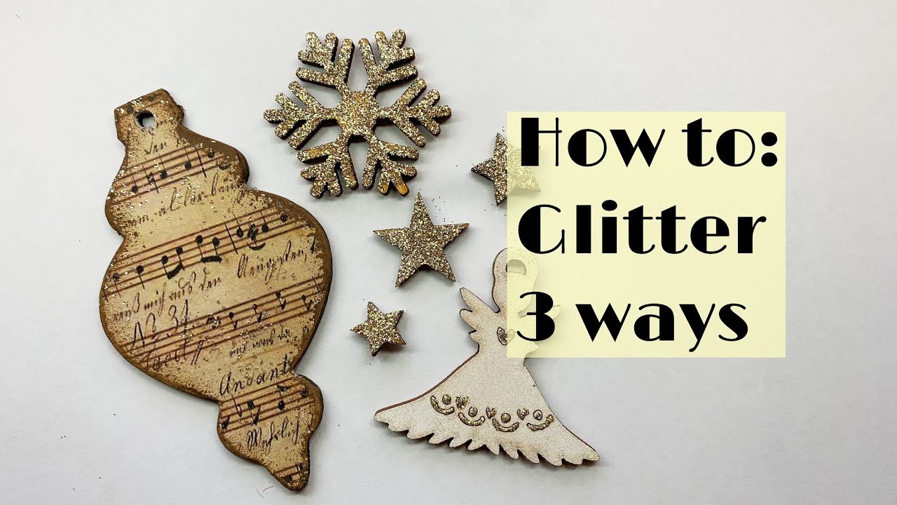 3 ways to add glitter to wooden laser cut pieces