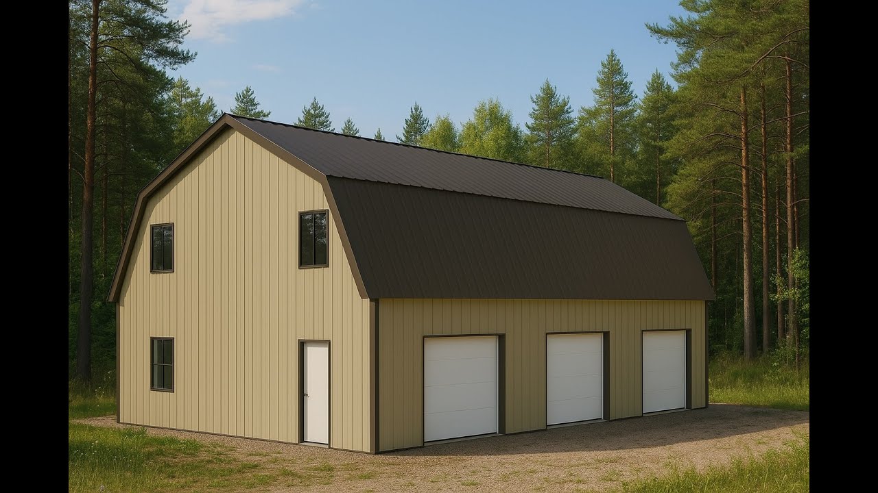 Discover the Revolutionary 30x50 Gambrel Roof Barndominium Steel Home! [3-Car Garage]