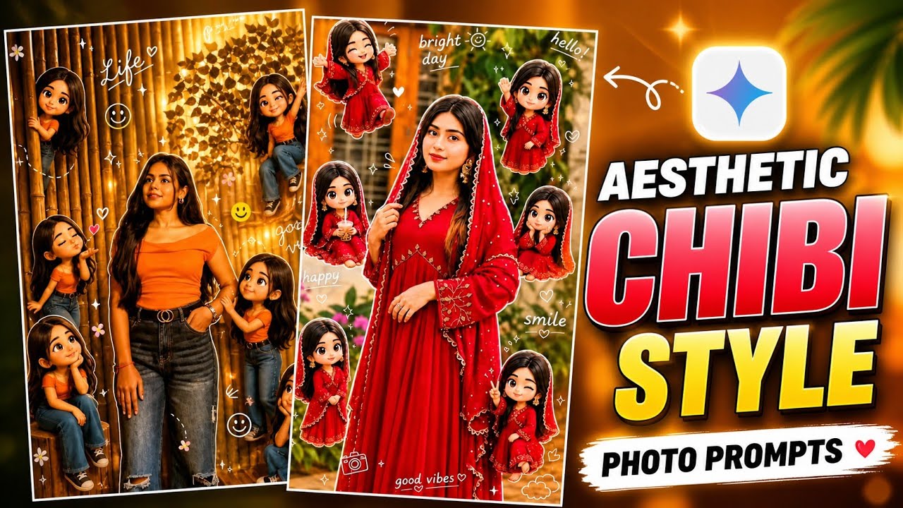 Gemini se instagram photo chibi style editing | instagram trending caricature photo editing prompt