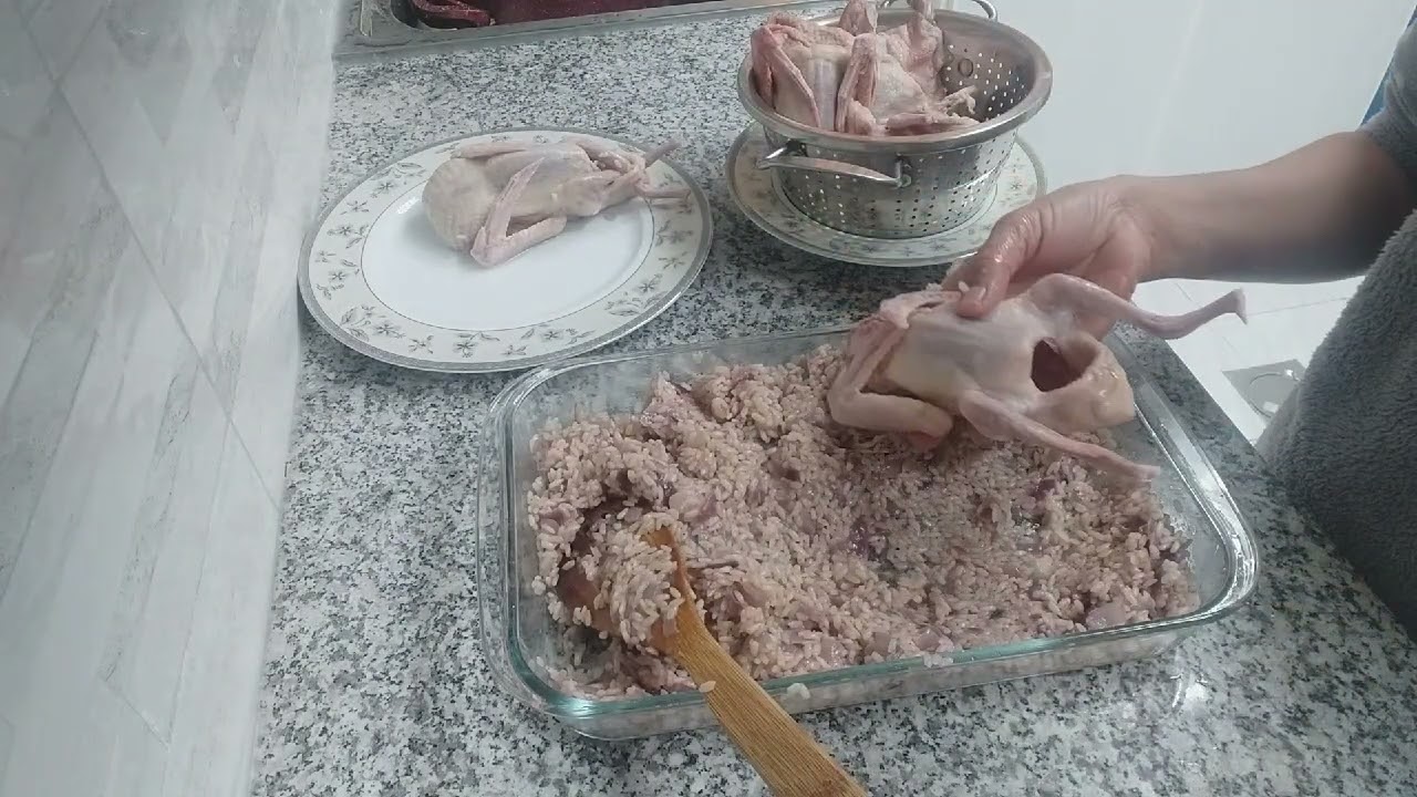 HOW TO COOK PIGEON  FILLED WITH RICE. EGYPTIAN FOOD.